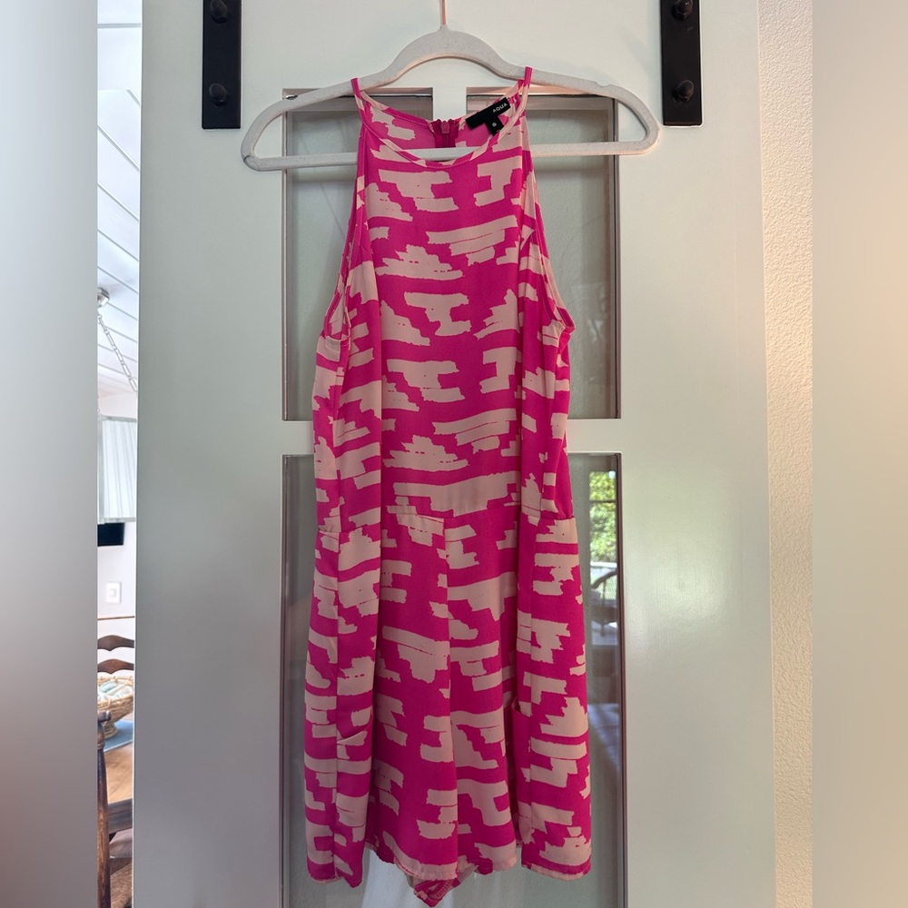 AQUA hot pink and light pink romper